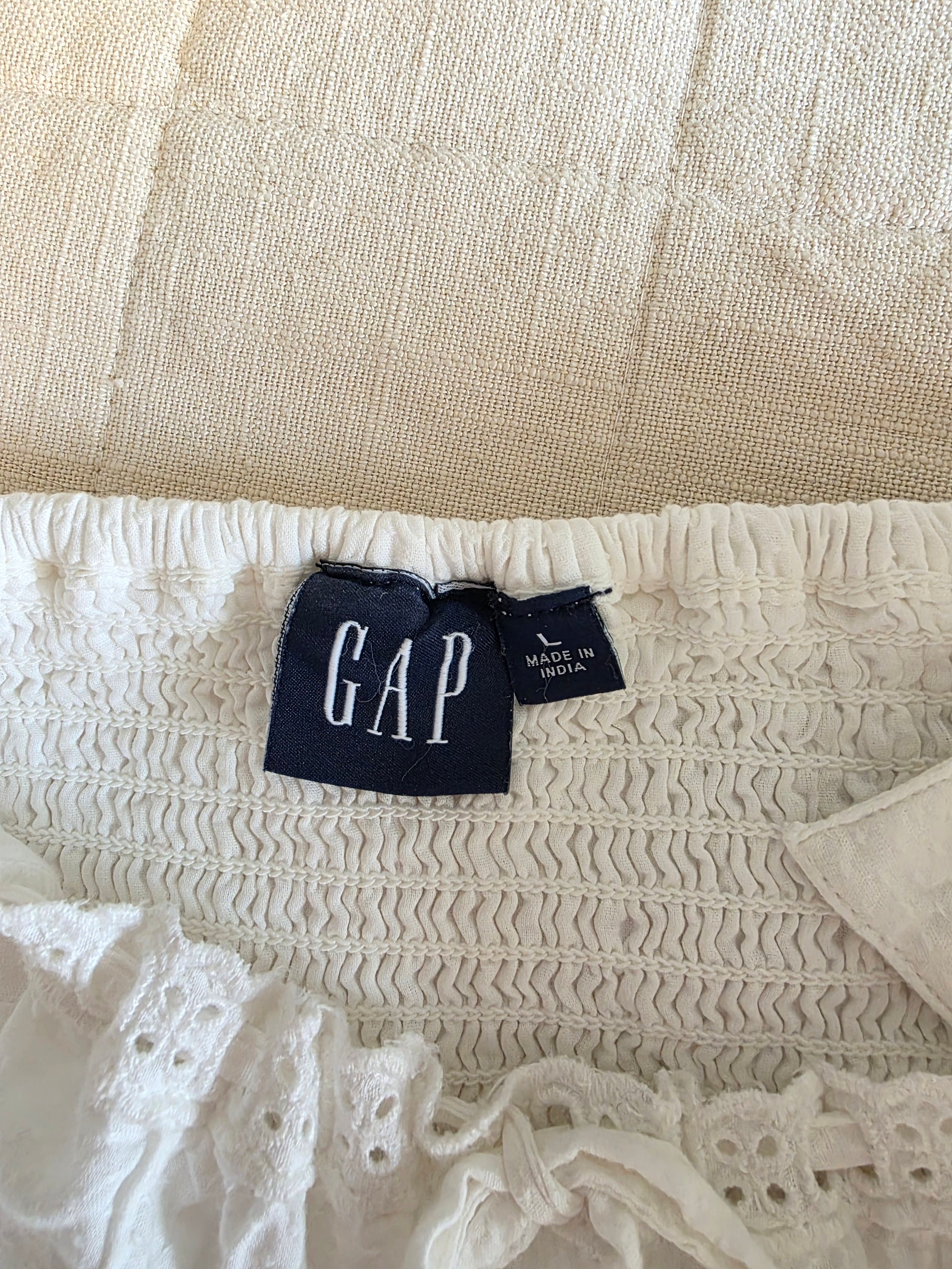 Gap White Eyelet Midi Dress (L)