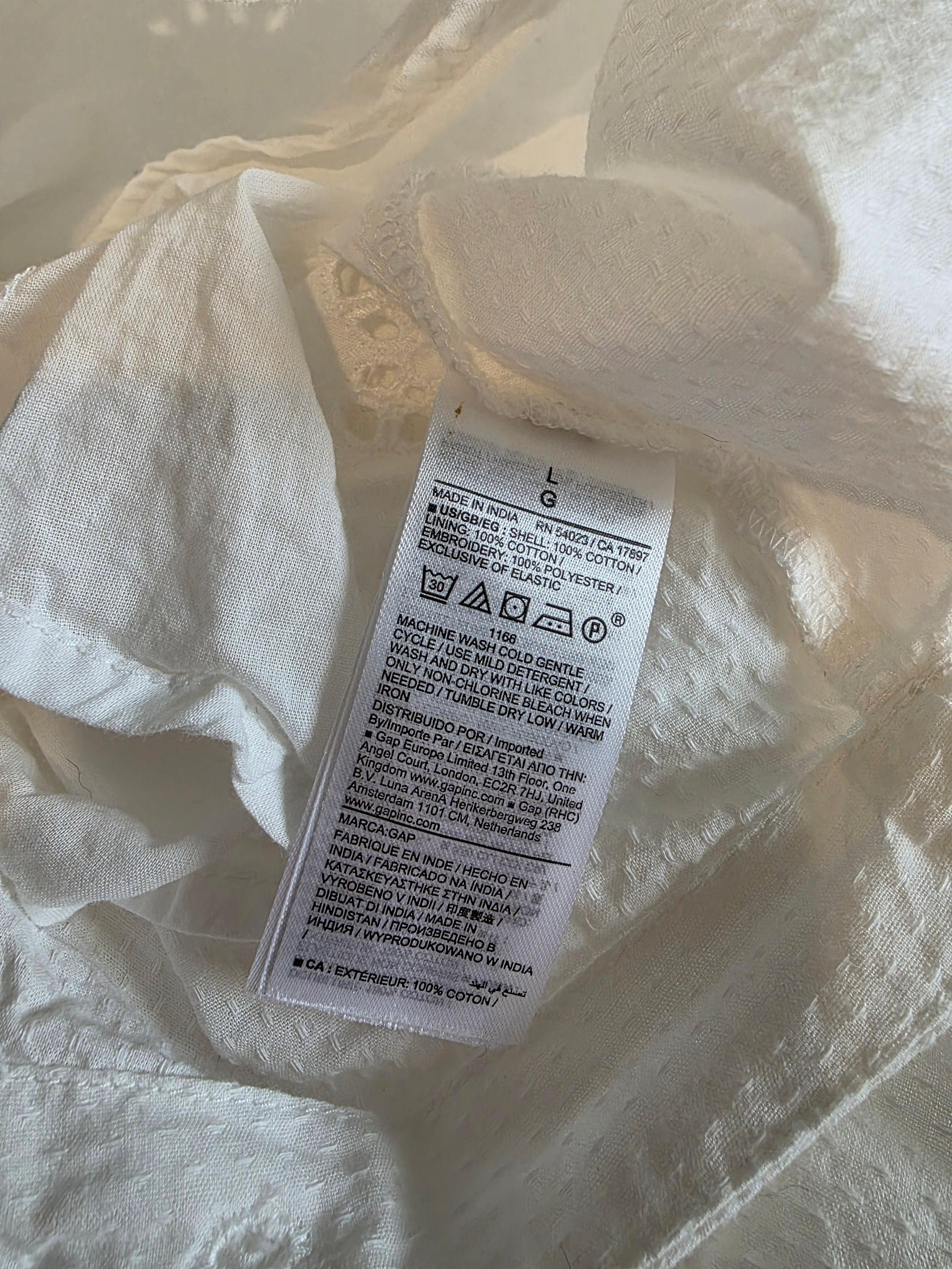 Gap White Eyelet Midi Dress (L)
