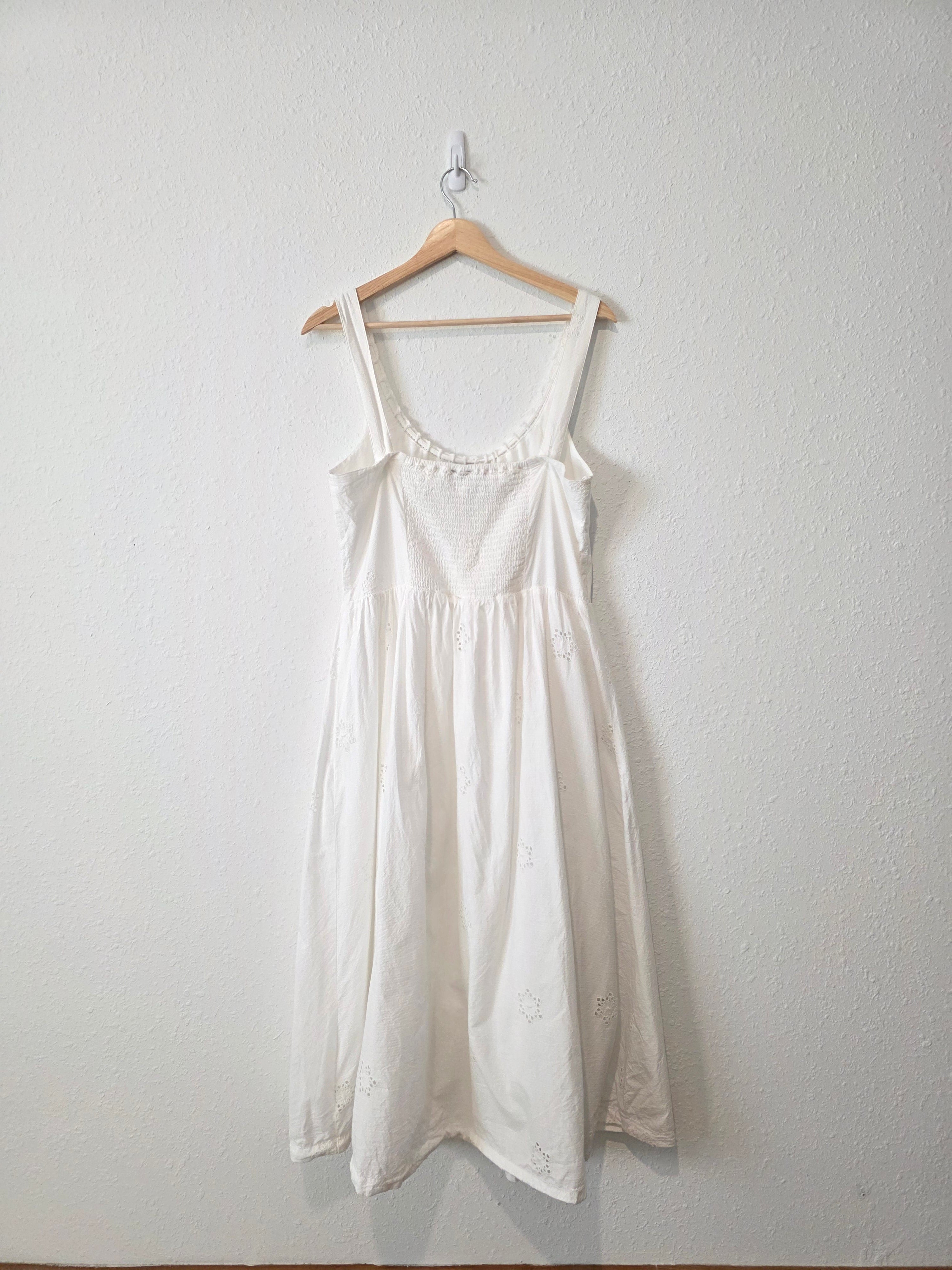 Gap White Eyelet Midi Dress (L)