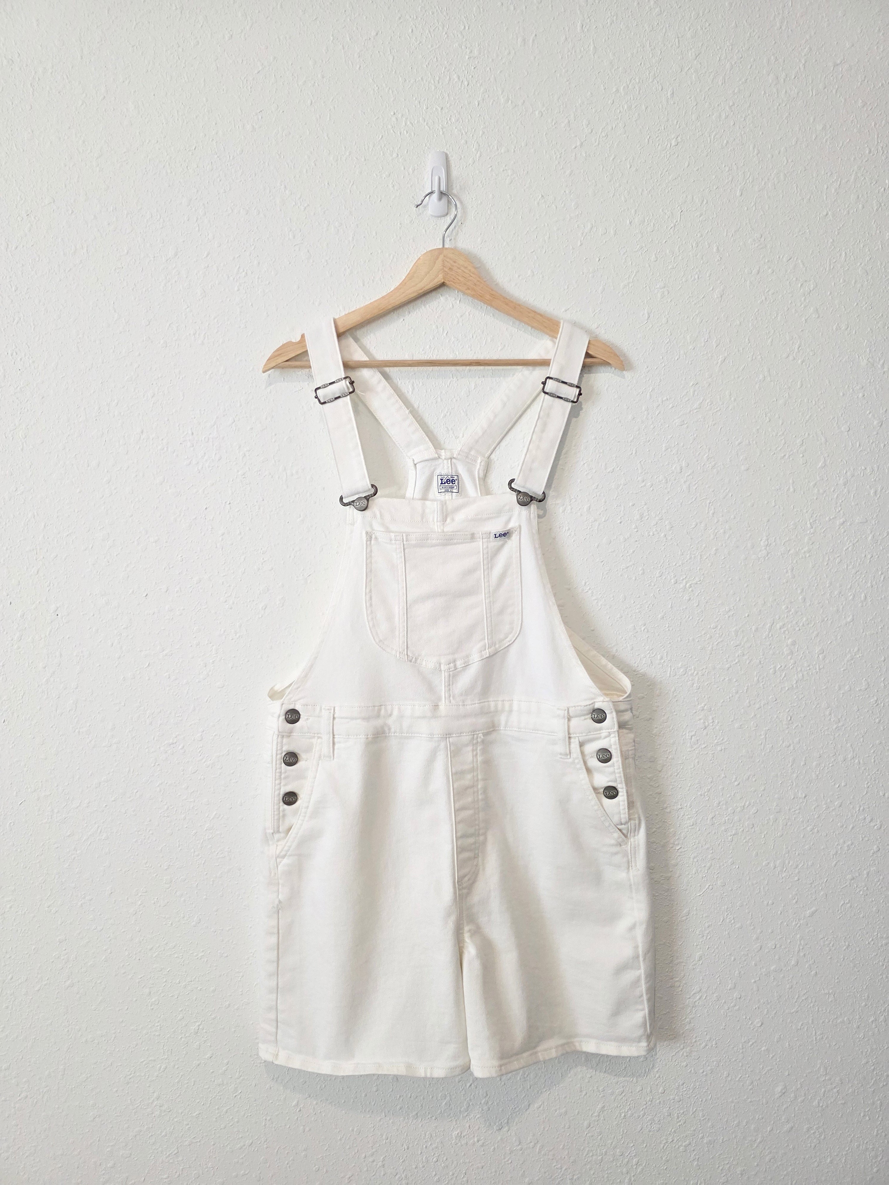 Lee White Denim Shortalls (L)