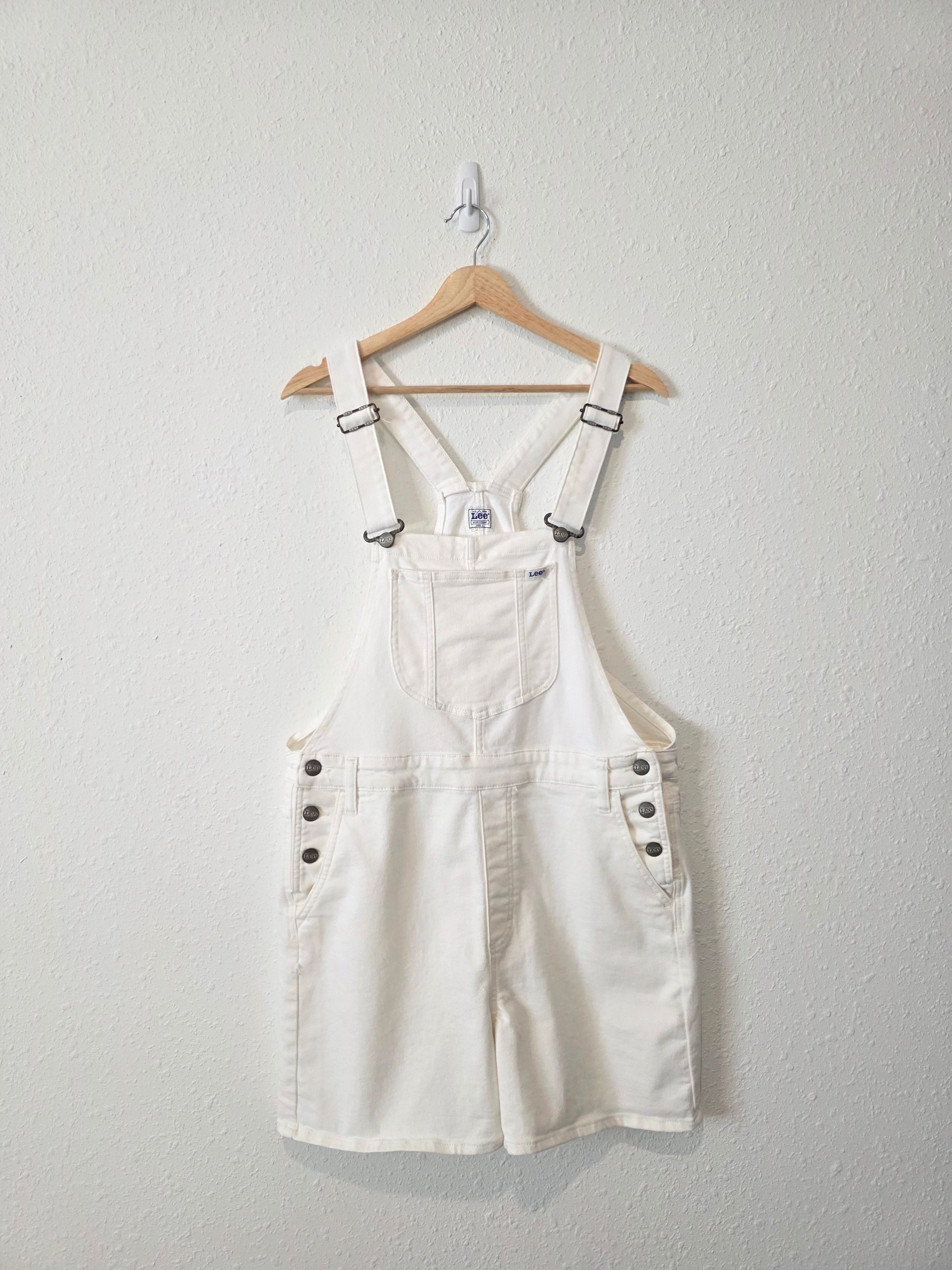 Lee White Denim Shortalls (L)