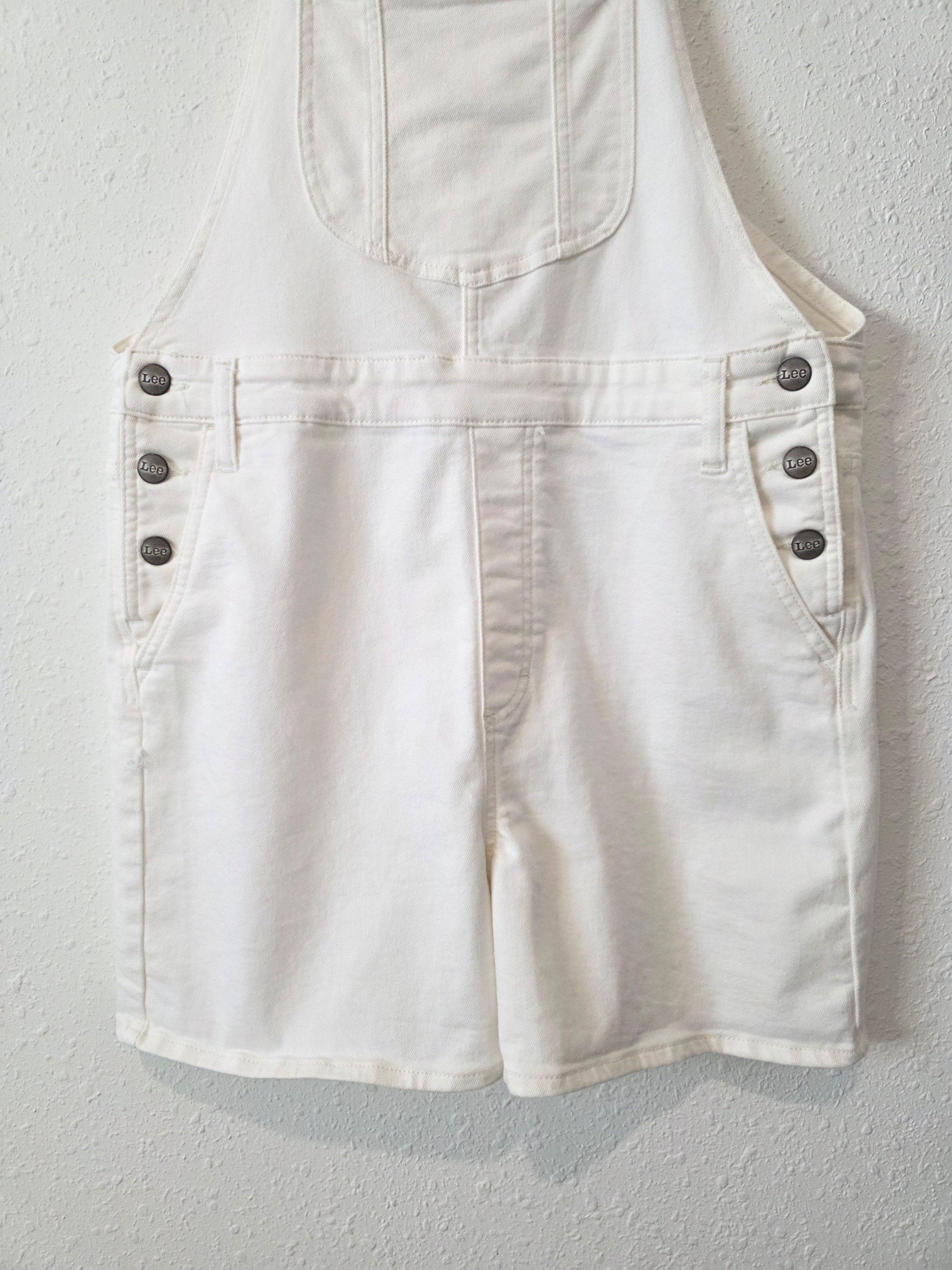 Lee White Denim Shortalls (L)