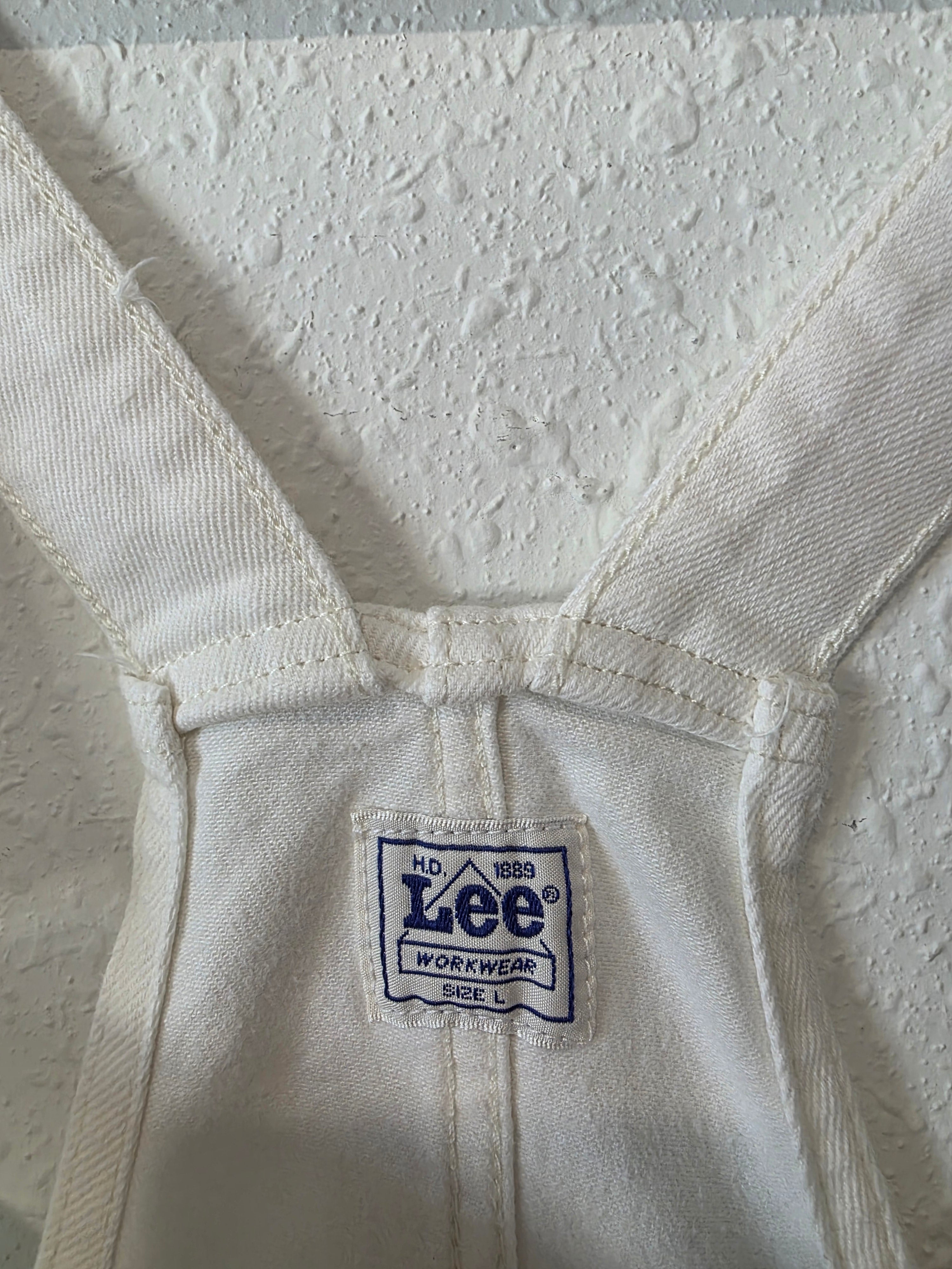 Lee White Denim Shortalls (L)