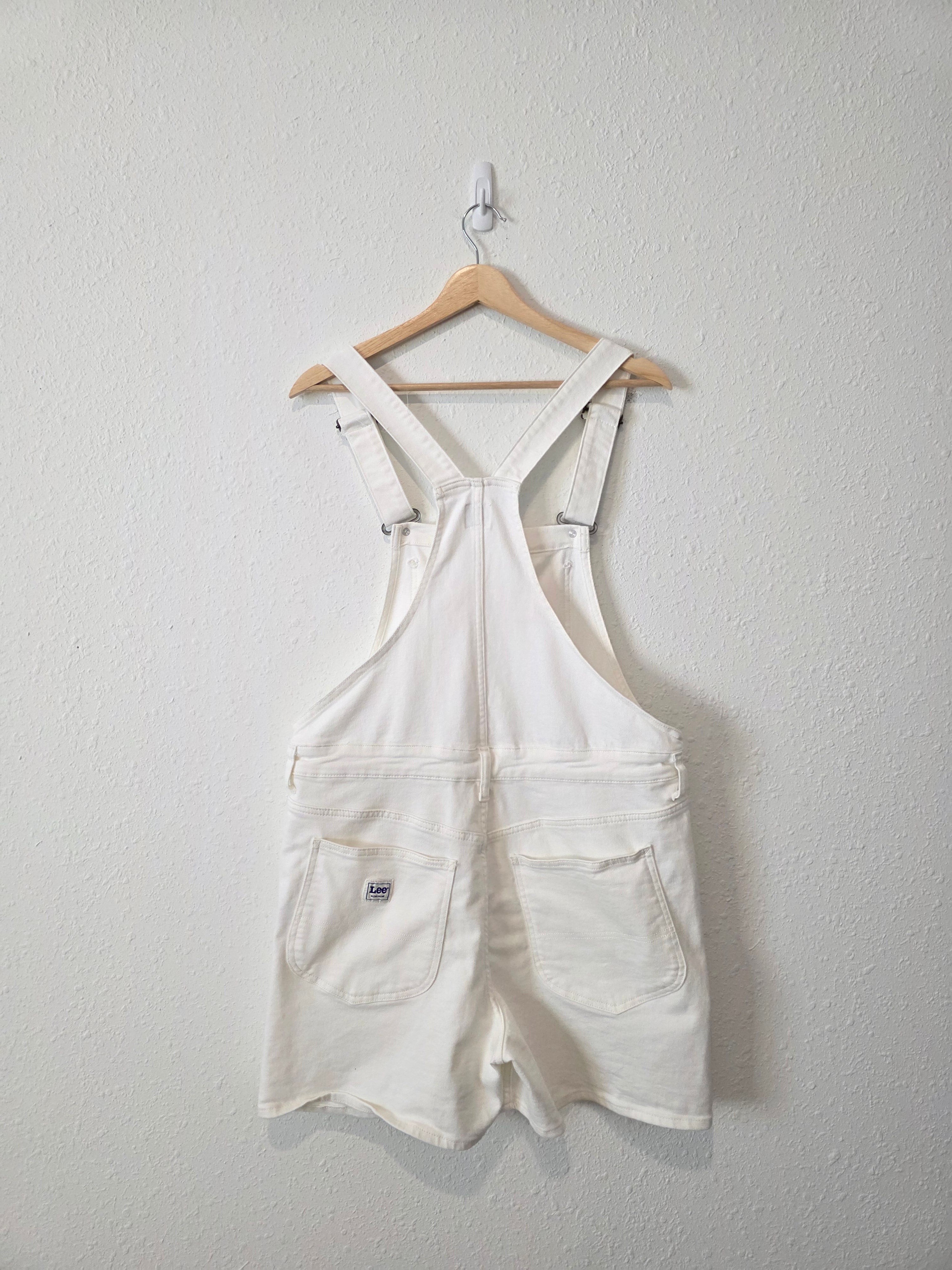 Lee White Denim Shortalls (L)