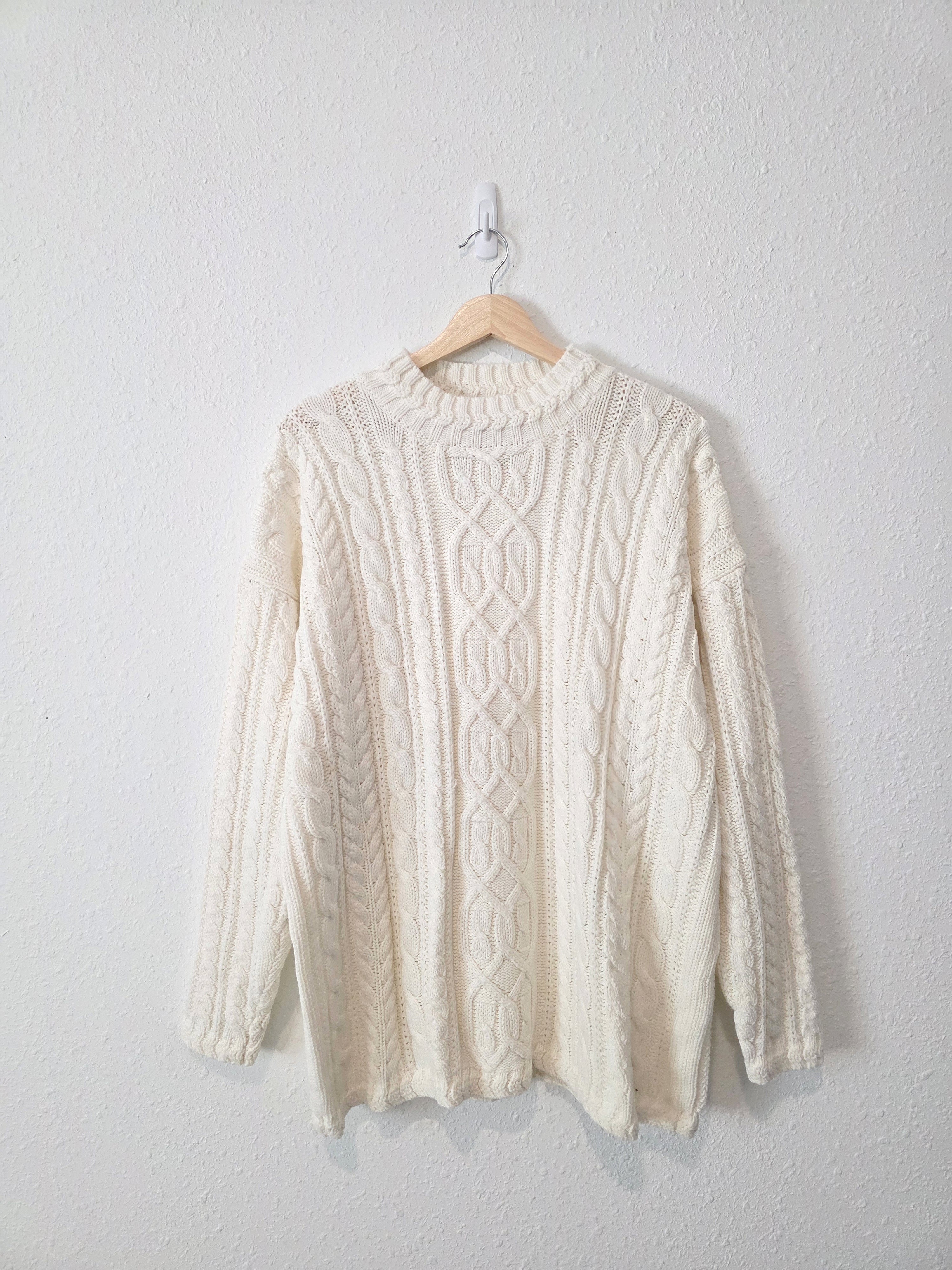 Vintage Chunky Cable Knit Sweater (L)