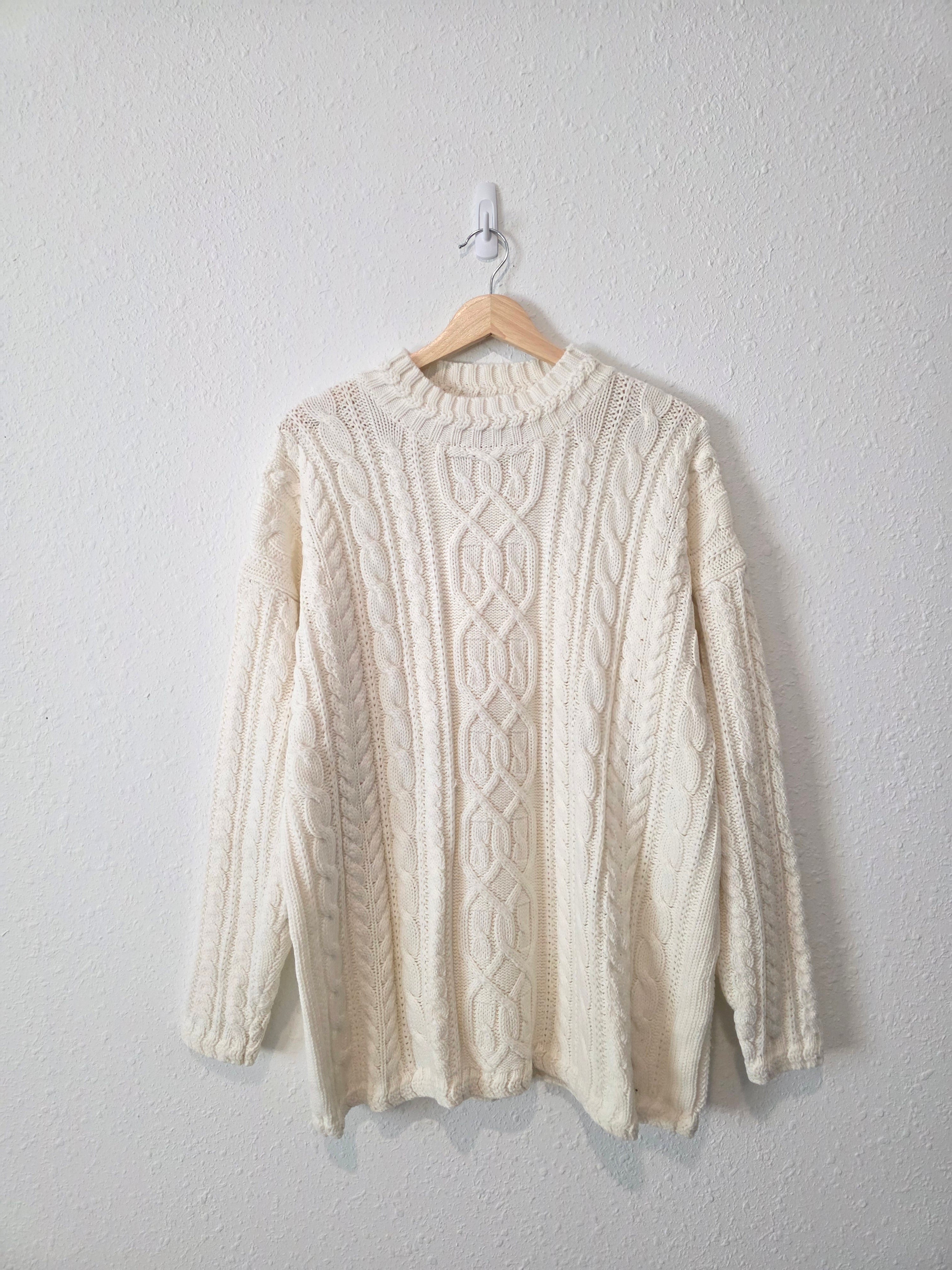 Vintage Chunky Cable Knit Sweater (L)