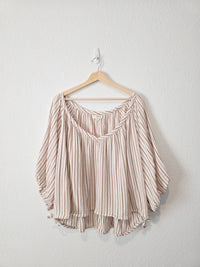 Striped Cotton Gauze Top (XL)