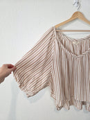 Striped Cotton Gauze Top (XL)
