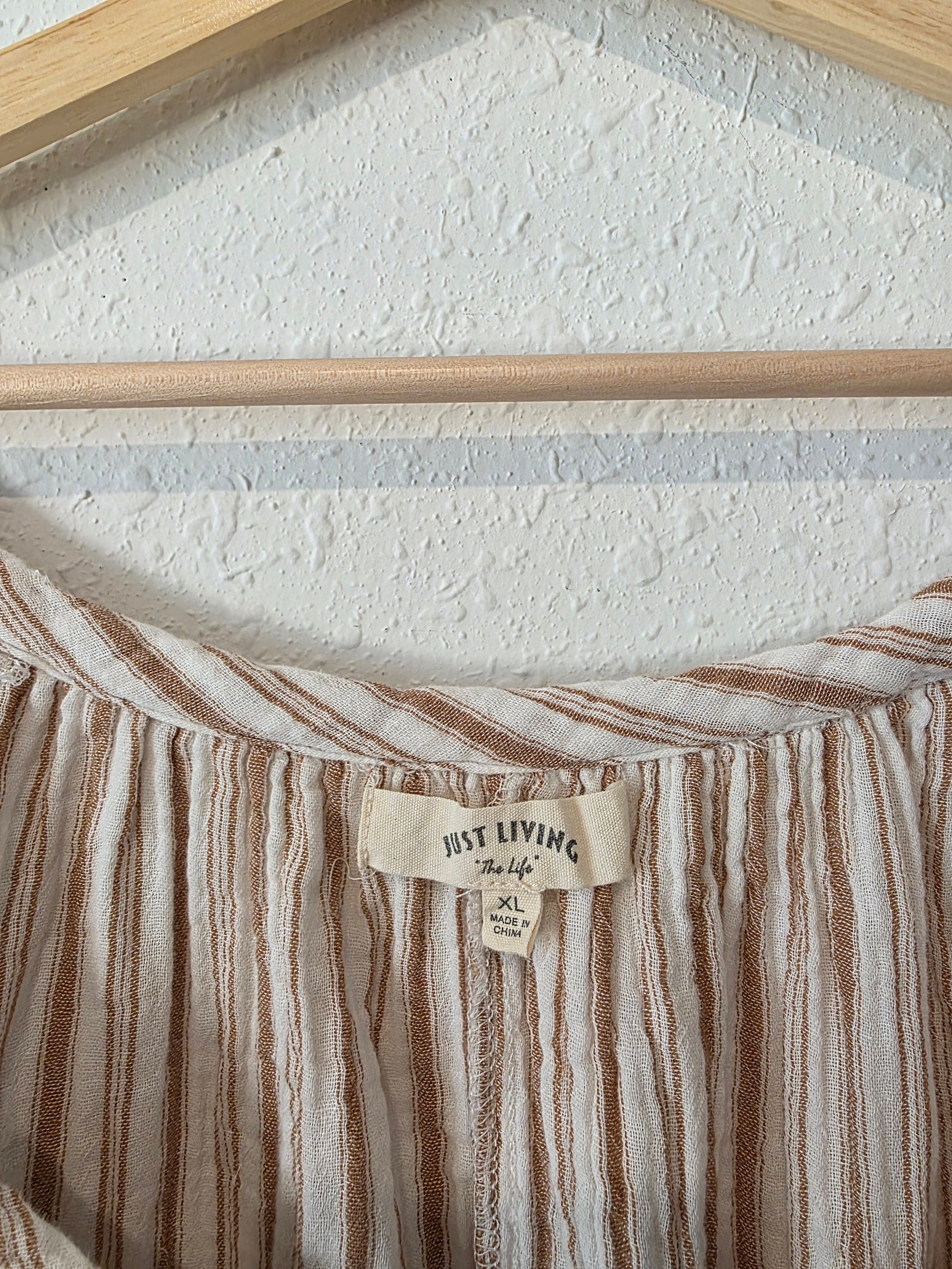 Striped Cotton Gauze Top (XL)