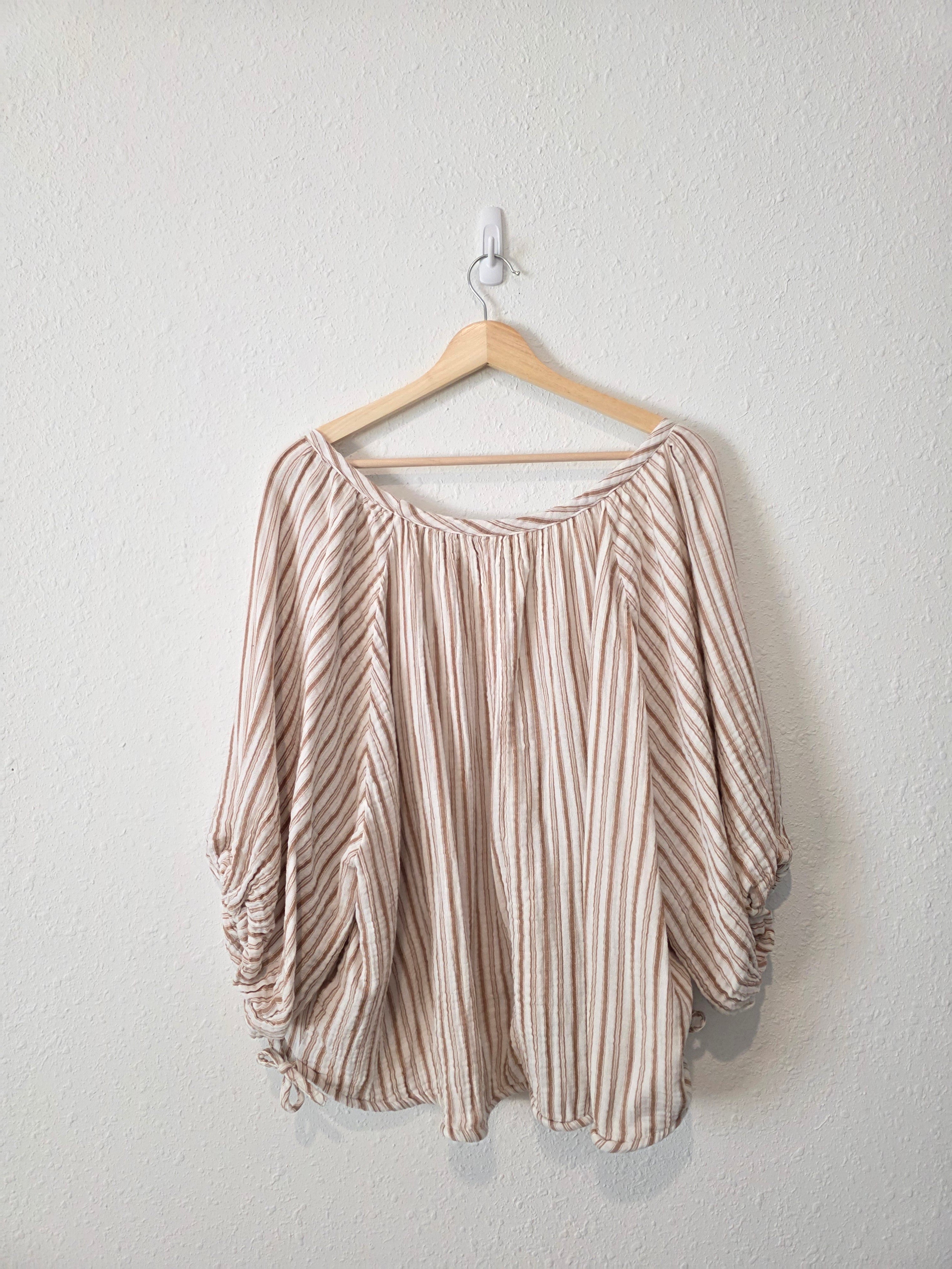 Striped Cotton Gauze Top (XL)