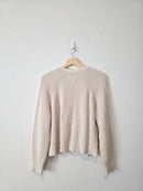 Neutral Cotton Ribbed Cardigan (L)