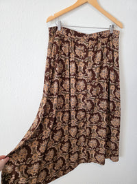 Vintage Floral Midi Skirt (XL)
