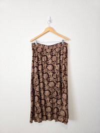 Vintage Floral Midi Skirt (XL)