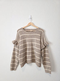 NEW Ruffle Striped Sweater (S)