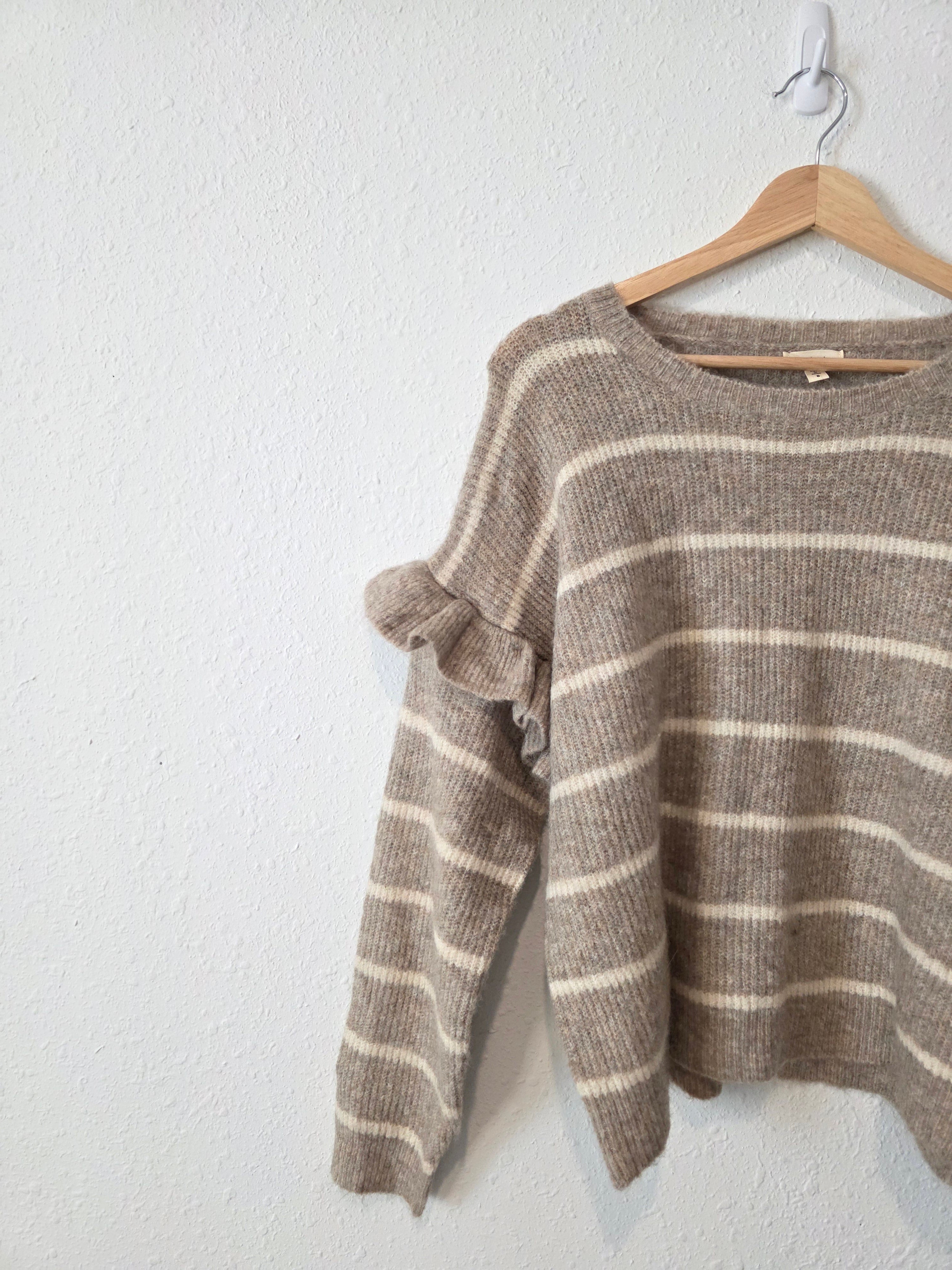 NEW Ruffle Striped Sweater (S)