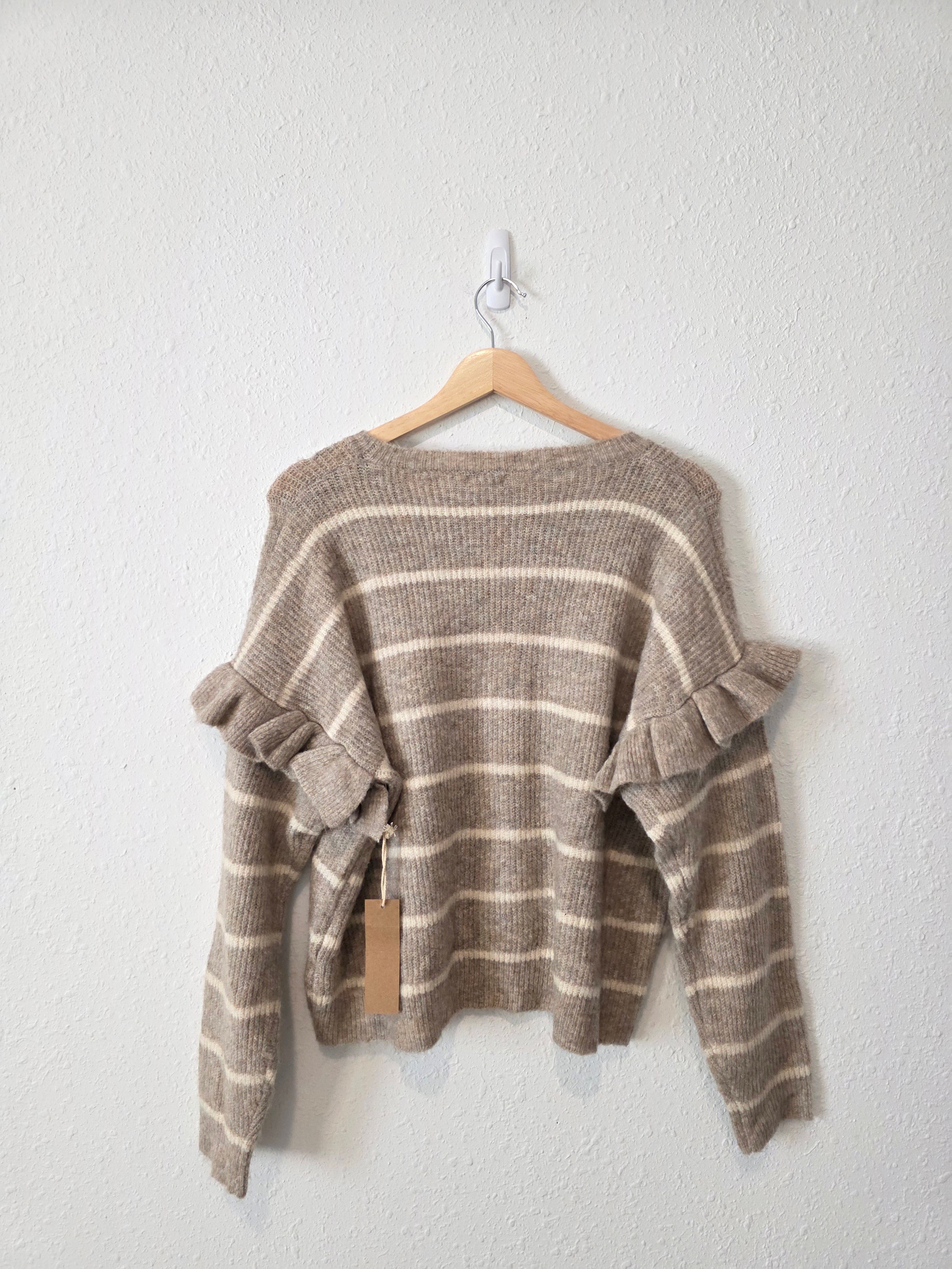 NEW Ruffle Striped Sweater (S)