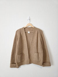 Brown Ribbed Cardigan Sweater (S/M)