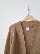 Brown Ribbed Cardigan Sweater (S/M)