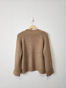 Brown Ribbed Cardigan Sweater (S/M)