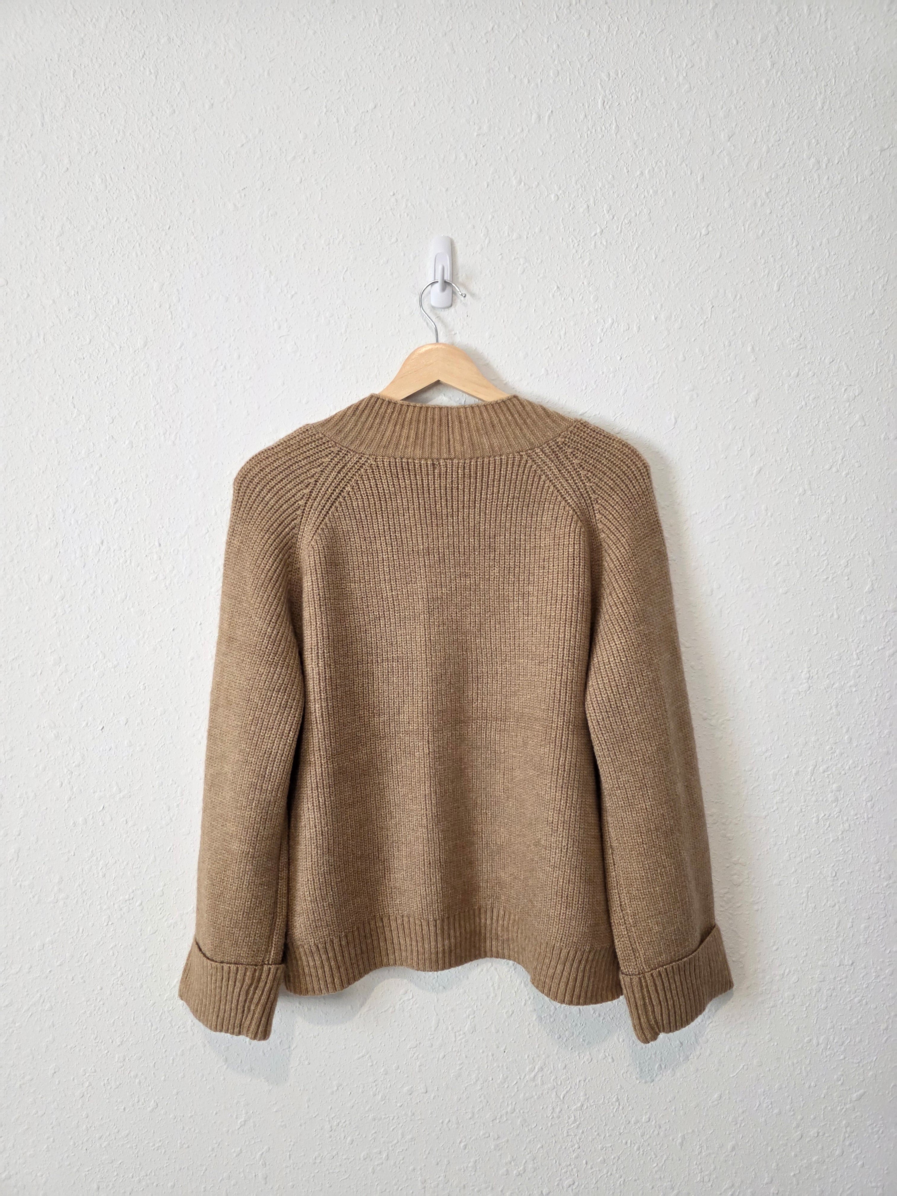 Brown Ribbed Cardigan Sweater (S/M)