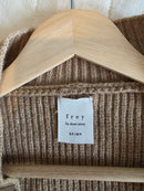 Brown Ribbed Cardigan Sweater (S/M)