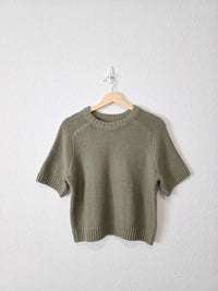 Green Crewneck Boxy Sweater Tee (M)