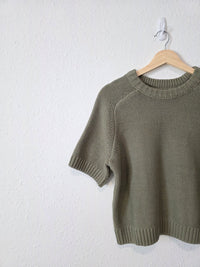 Green Crewneck Boxy Sweater Tee (M)