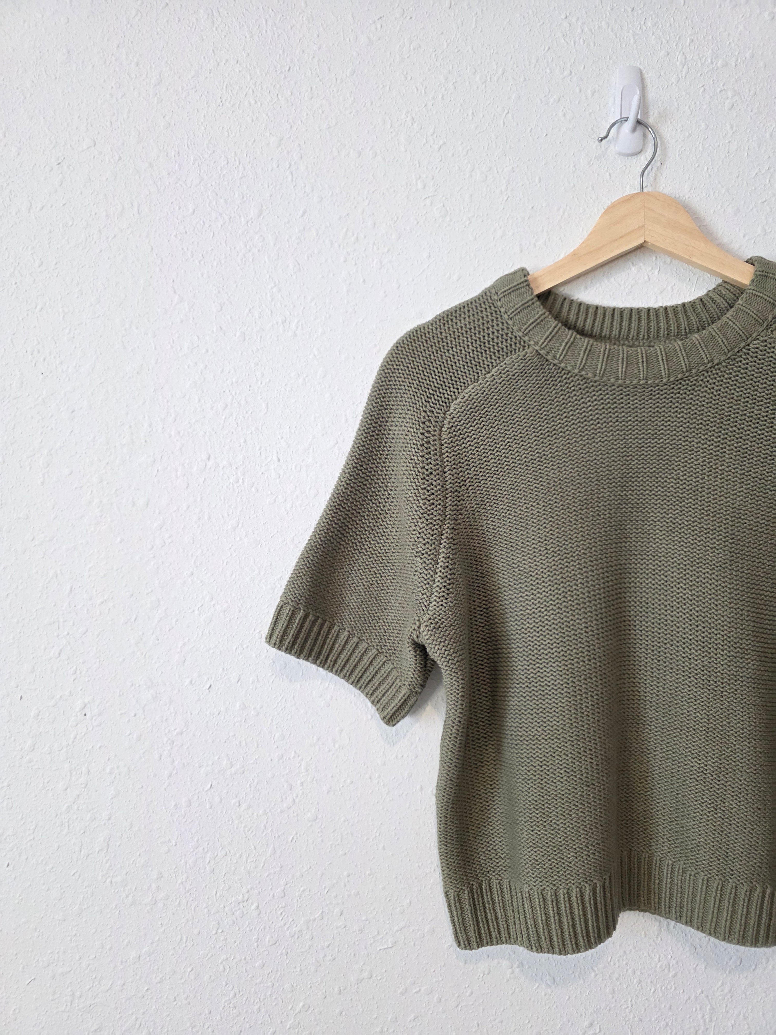 Green Crewneck Boxy Sweater Tee (M)