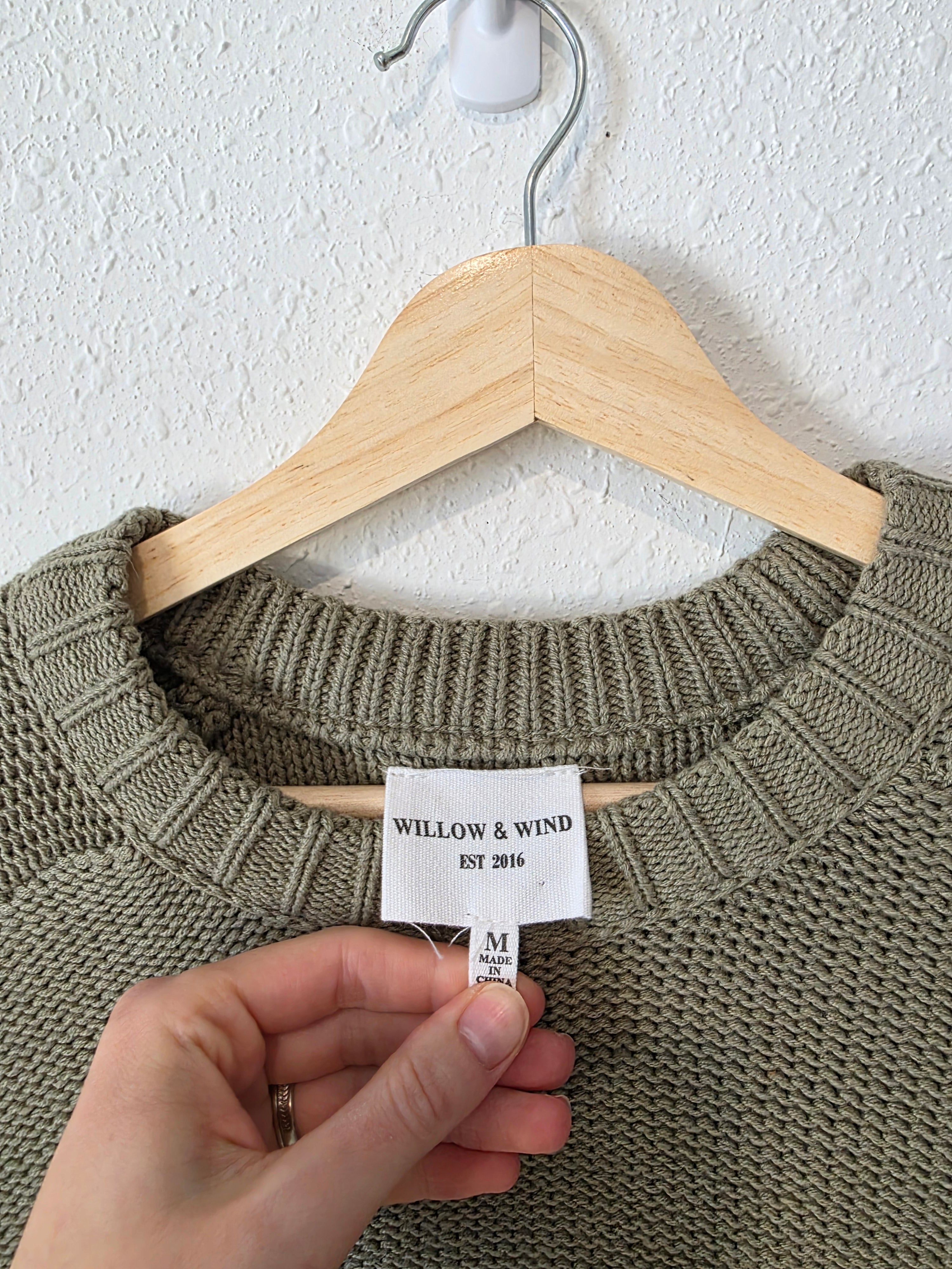 Green Crewneck Boxy Sweater Tee (M)