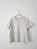 Threads Boxy Linen Pinstripe Top (L)