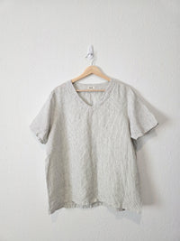 Threads Boxy Linen Pinstripe Top (L)