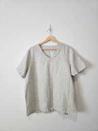 Threads Boxy Linen Pinstripe Top (L)