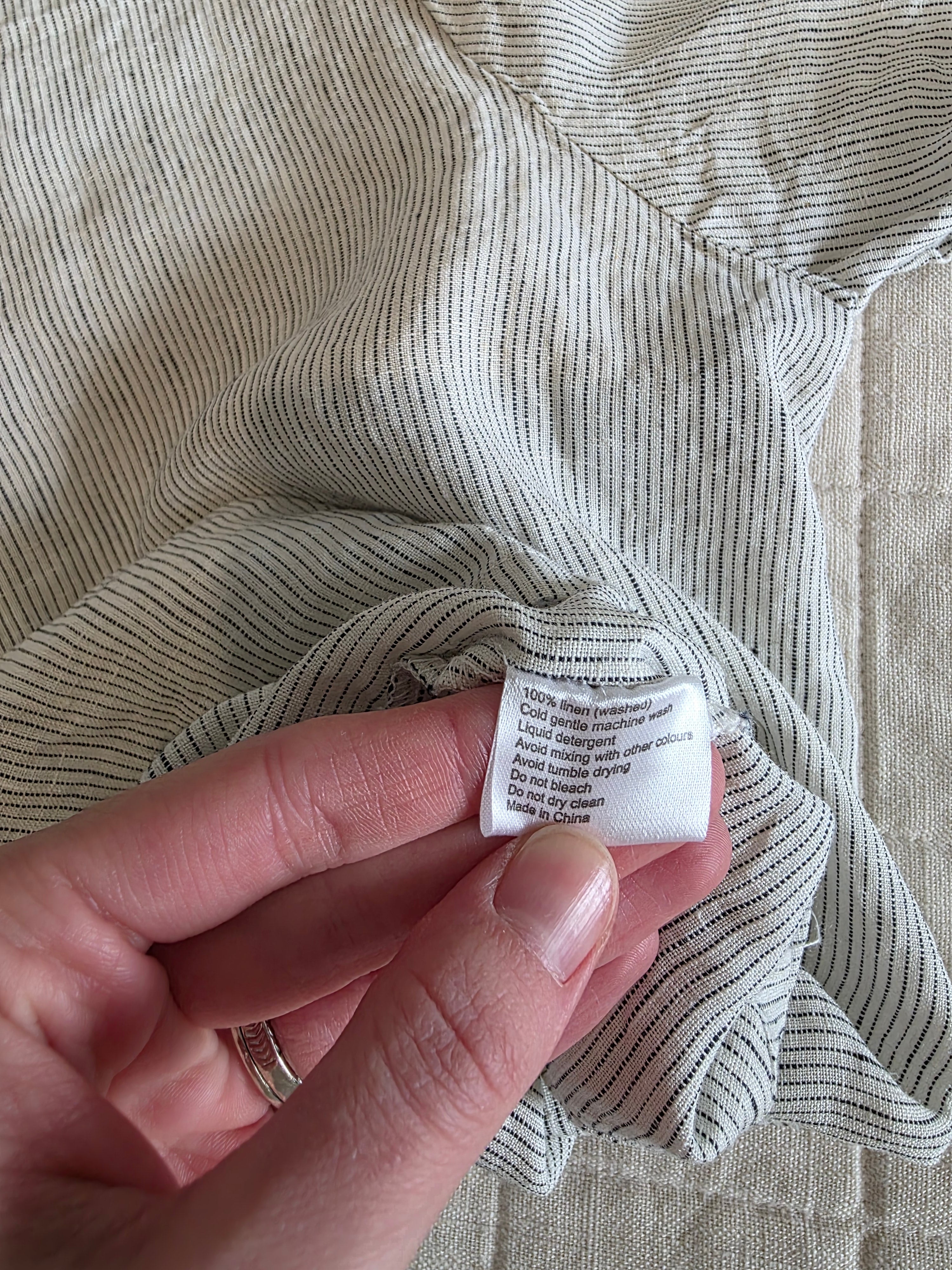 Threads Boxy Linen Pinstripe Top (L)