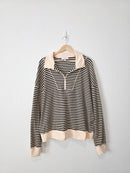 Striped Quarter Zip Pullover (2X)