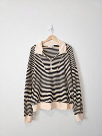 Striped Quarter Zip Pullover (2X)