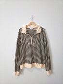 Striped Quarter Zip Pullover (2X)