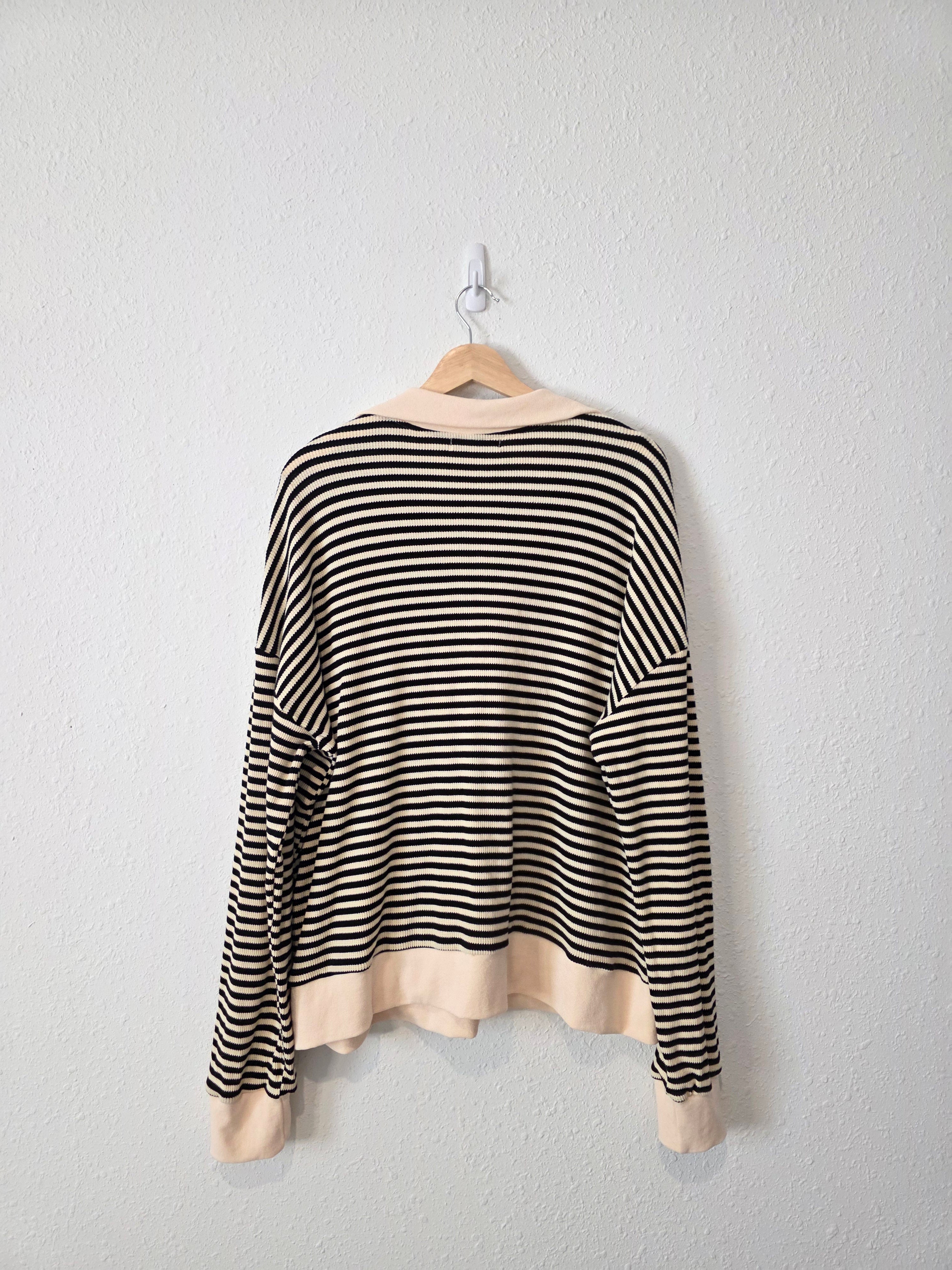 Striped Quarter Zip Pullover (2X)