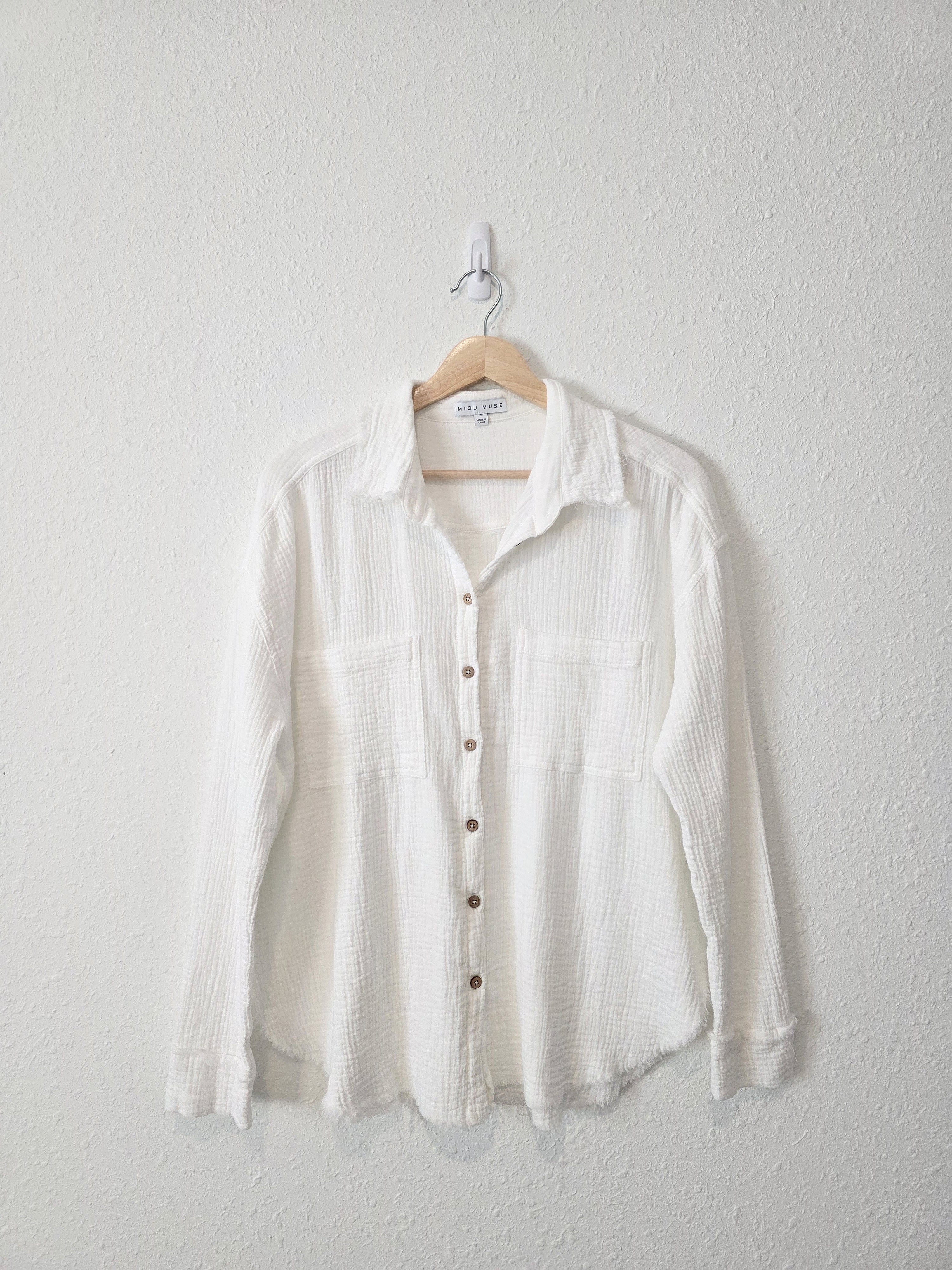 Miou Muse Cotton Gauze Button Up (M)