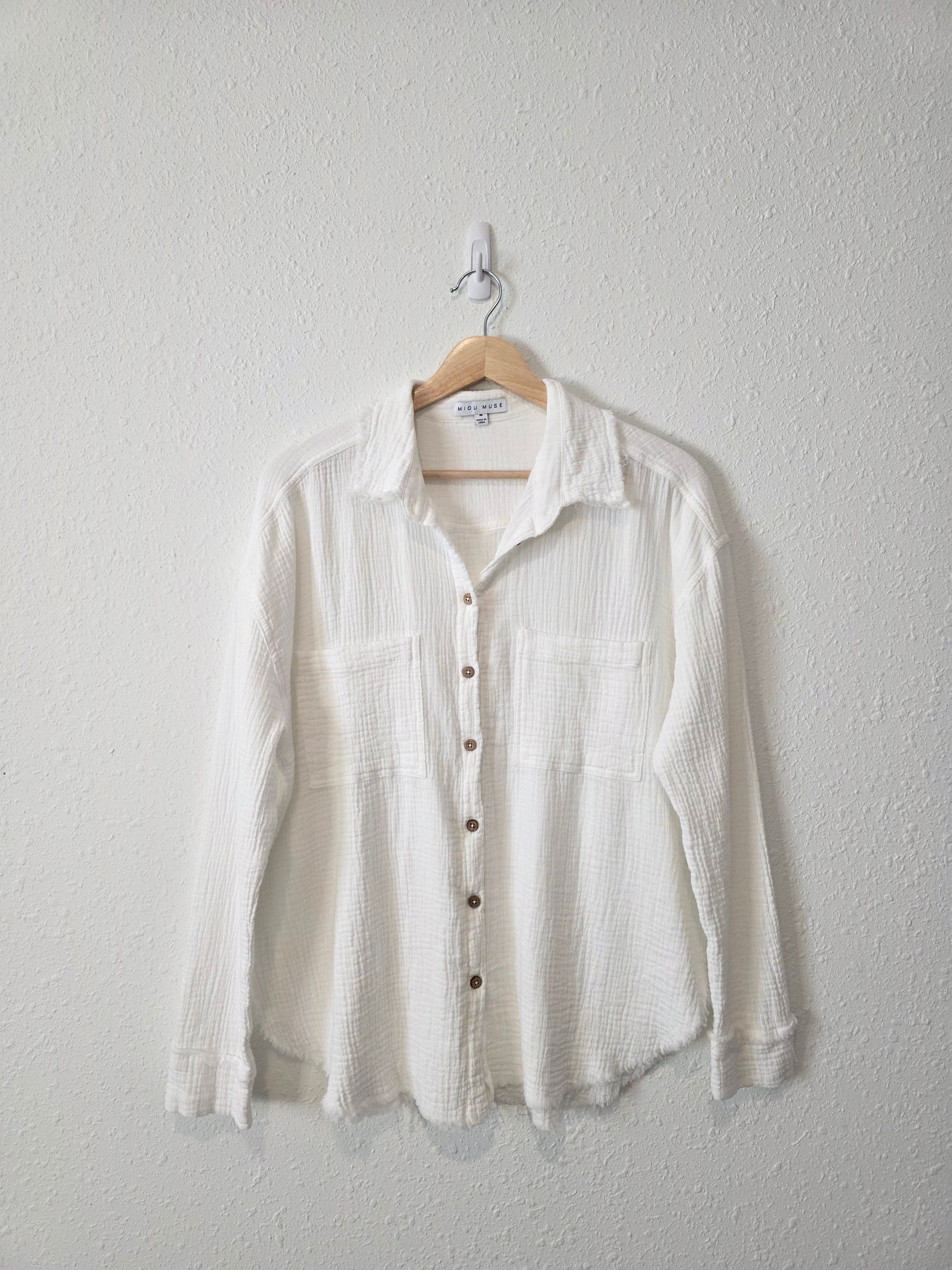 Miou Muse Cotton Gauze Button Up (M)
