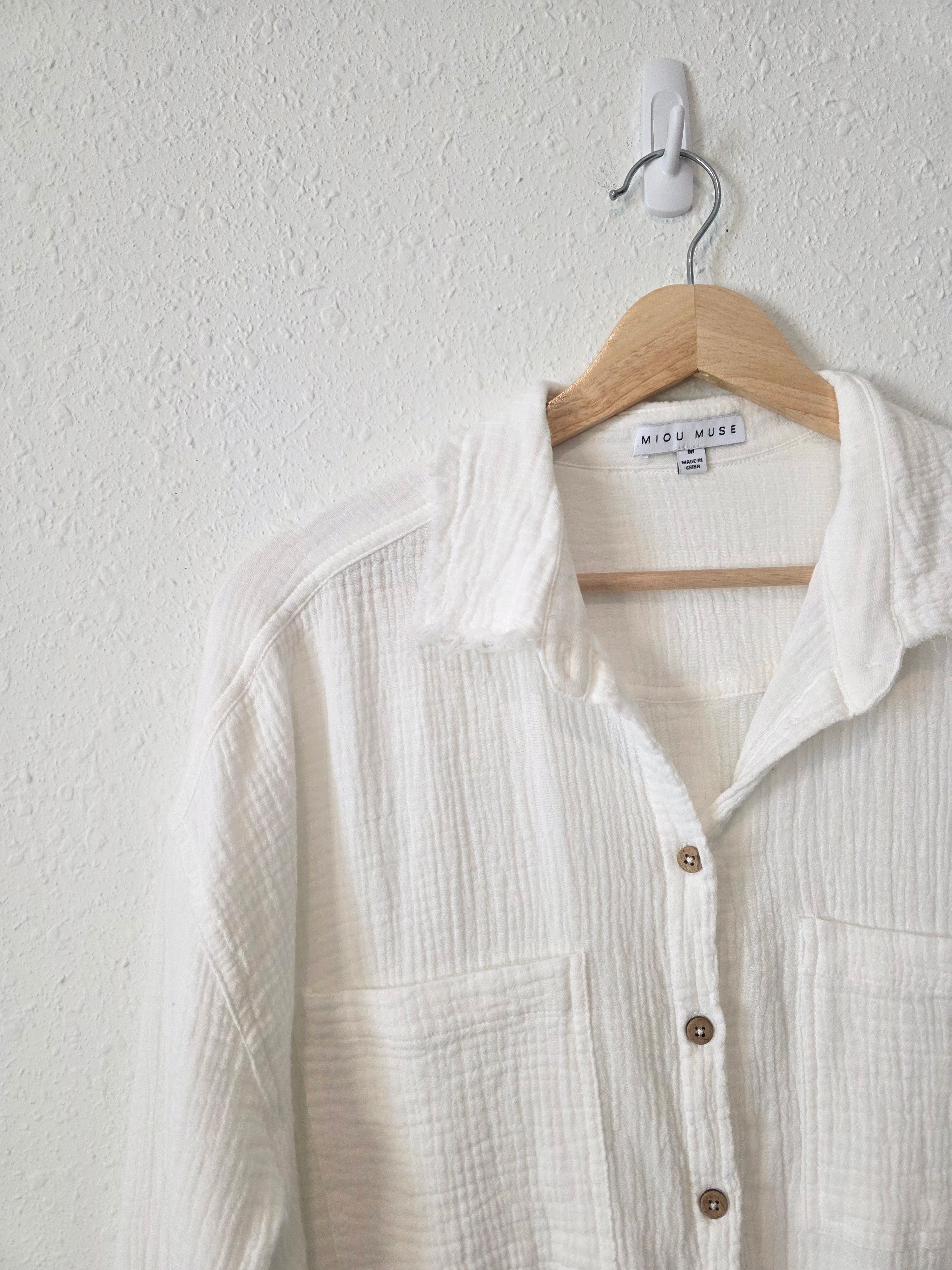 Miou Muse Cotton Gauze Button Up (M)
