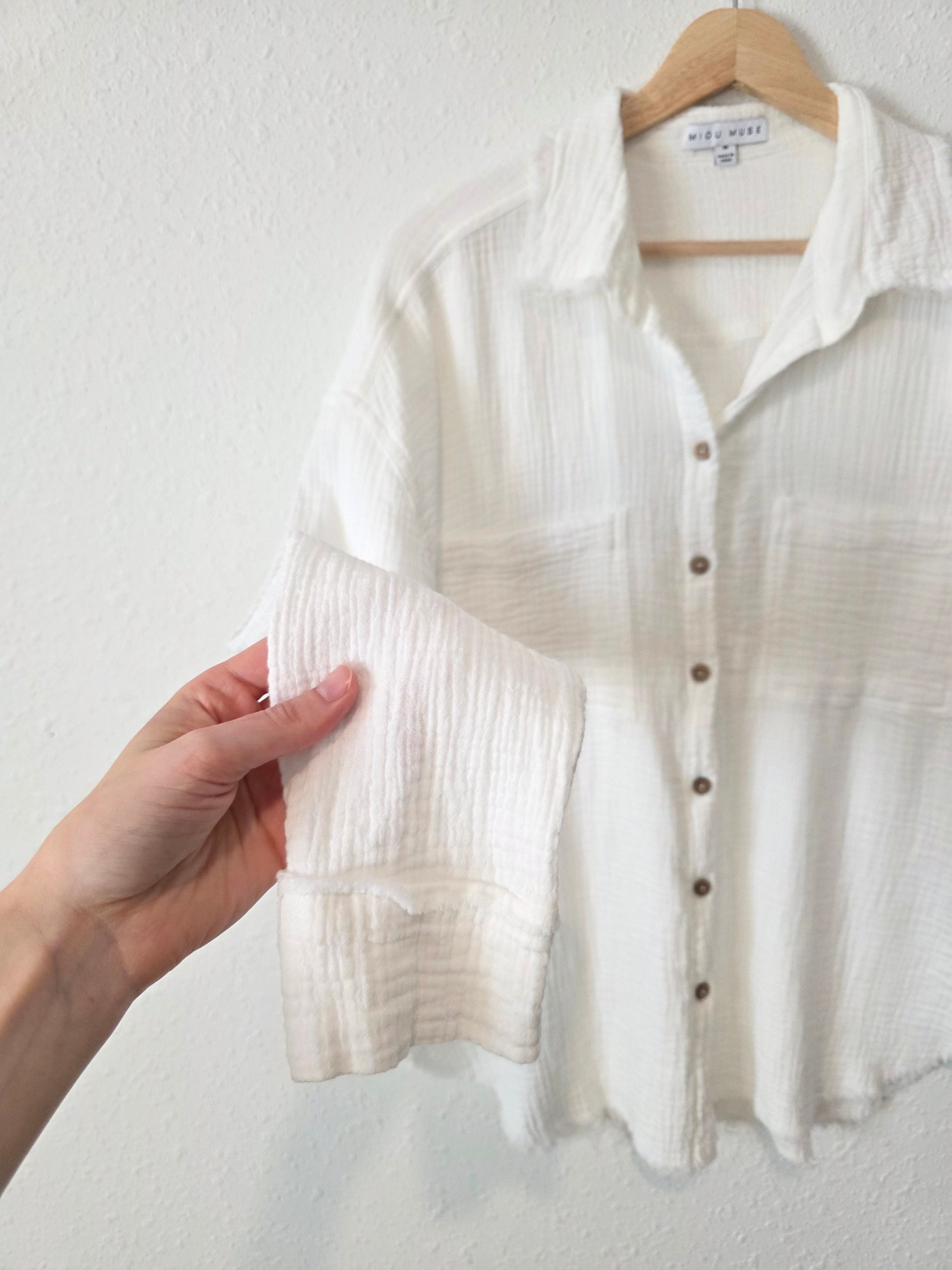 Miou Muse Cotton Gauze Button Up (M)