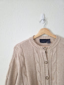 Vintage Cotton Cable Knit Cardigan (XL)