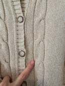 Vintage Cotton Cable Knit Cardigan (XL)