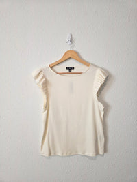 NEW J.Crew Ribbed Ruffle Top (XL)