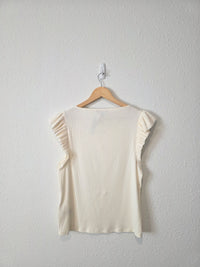 NEW J.Crew Ribbed Ruffle Top (XL)
