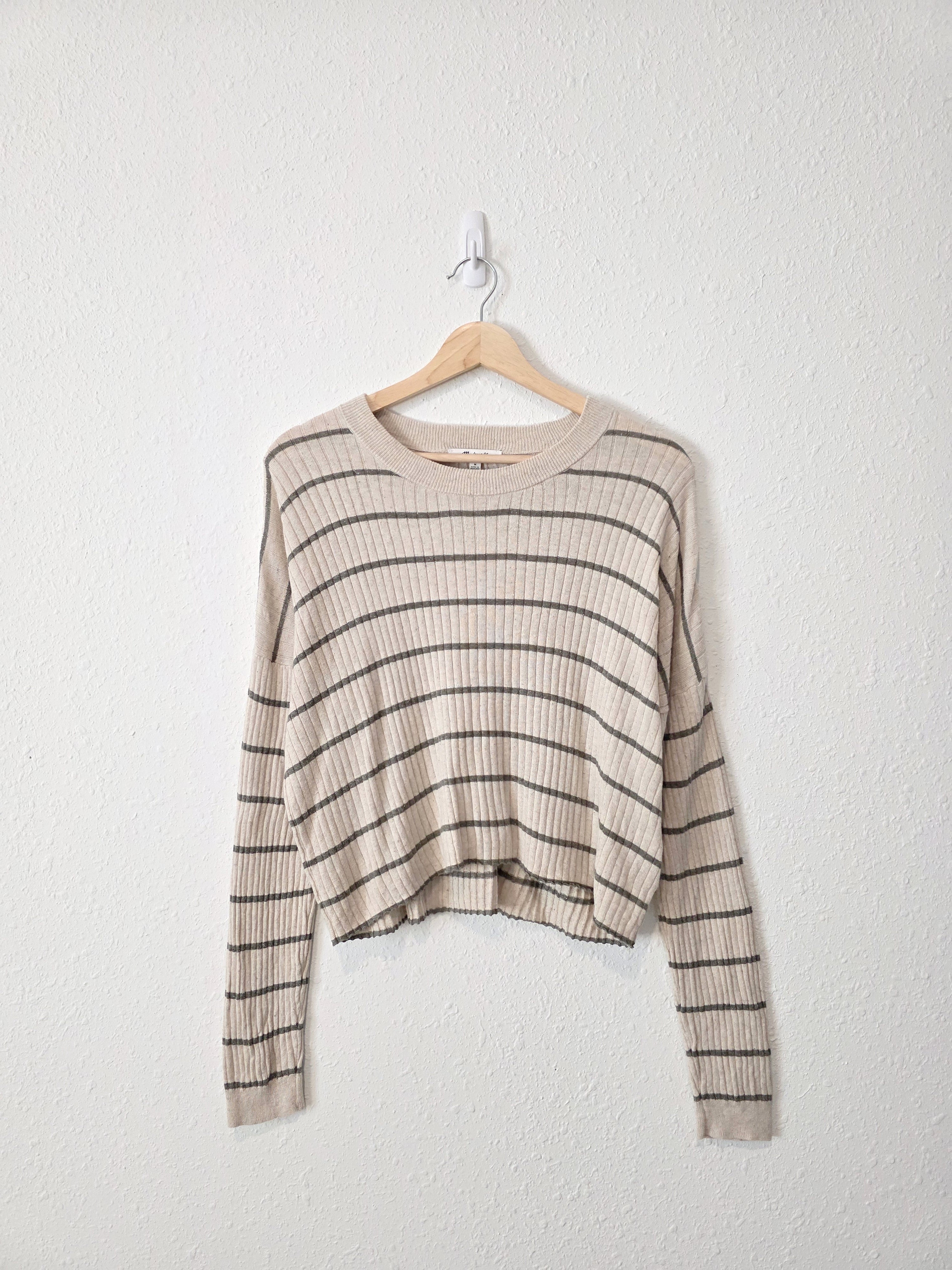 Madewell Striped Crewneck Sweater Tee (M)