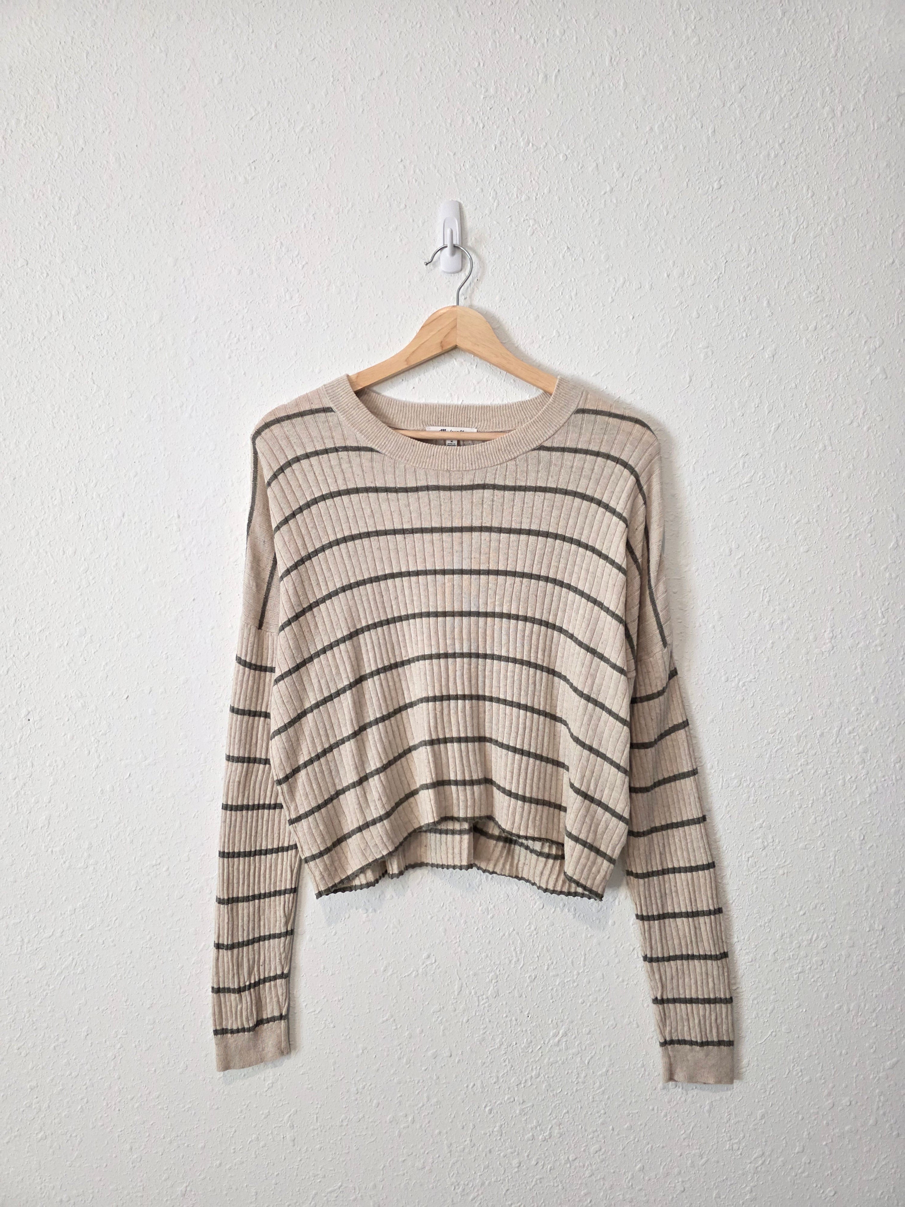 Madewell Striped Crewneck Sweater Tee (M)