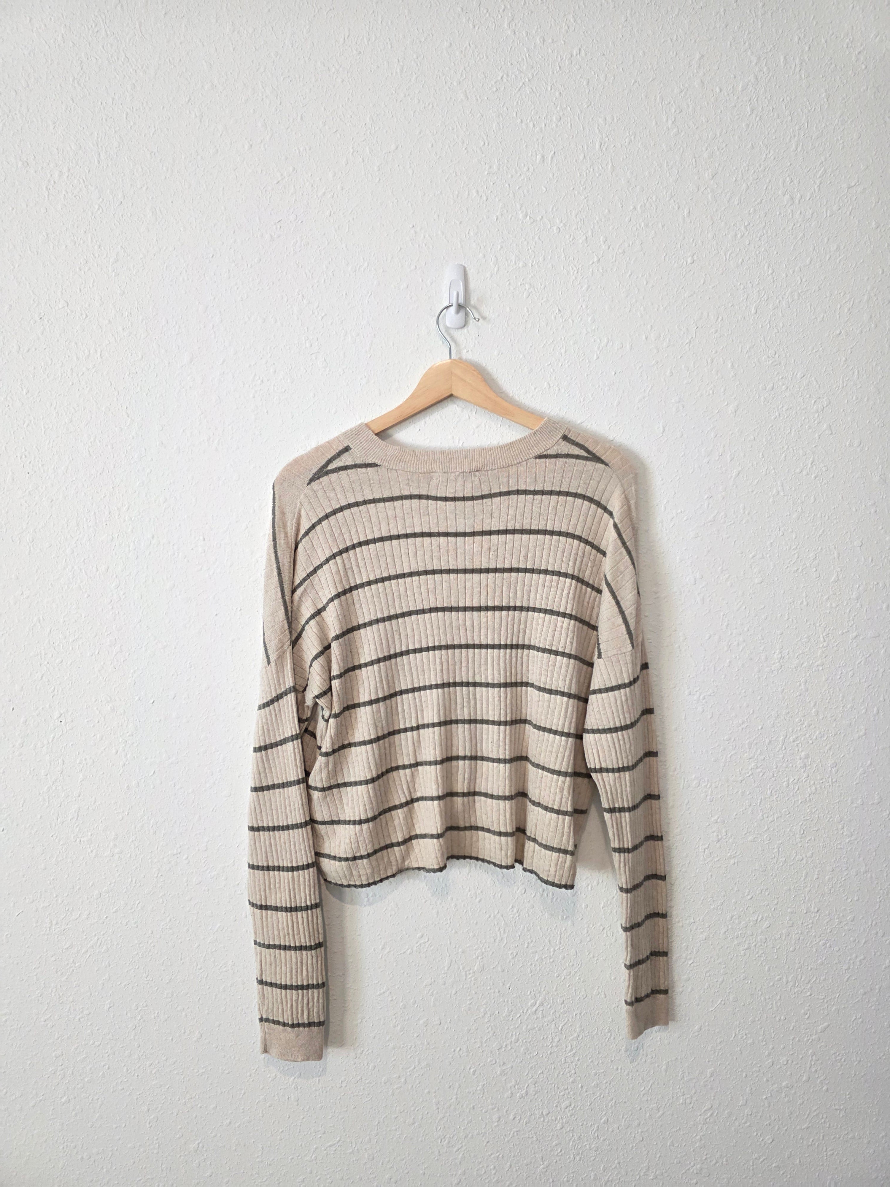 Madewell Striped Crewneck Sweater Tee (M)