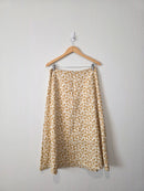 Ellison Yellow Floral Midi Skirt (L)