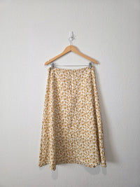 Ellison Yellow Floral Midi Skirt (L)